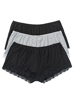 Pack Of 3 Lace Trim Shorts