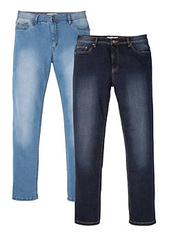 Pack of 2 Straight Stretch Jeans