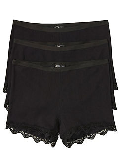 Pack of 3 Lace Trim Shorts