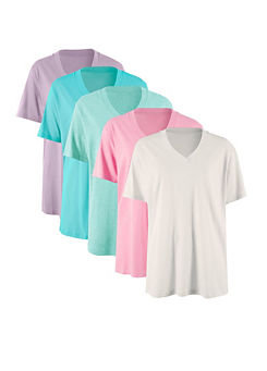 Pack of 5 Essential V-Neck T-Shirts
