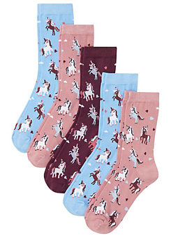 Pack of 5 Unicorn Socks