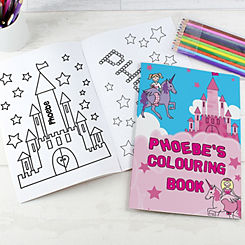 Personalised Princess & Unicorn Colouring Book with Personalised Pencil Crayons
