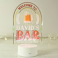 Personalised Welcome To... Bar LED Colour Changing Night Light