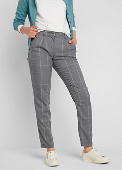 Pleated Checked Trousers