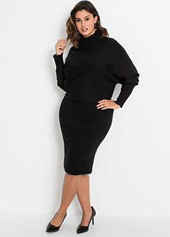 Polo Neck Knitted Dress