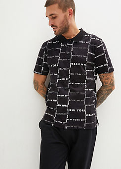 Printed Short Sleeve Polo Shirt