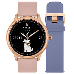 Radley London Series 19 Smart Calling Watch with interchangeable Cobweb leather and Denim Silicone Straps RYS19-2130-SET