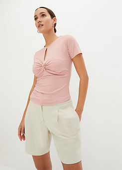 Ribbed Knotted Top