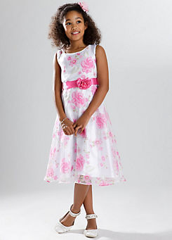Rose Print Formal Dress