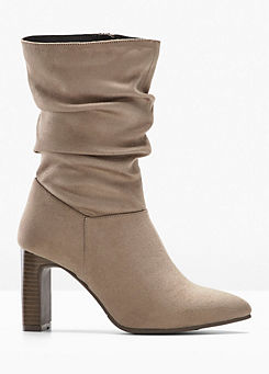 Ruched Suede Look Boots