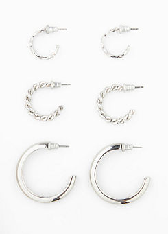 Set of 3 Pairs of Hoop Earrings