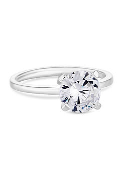 Simply Silver Sterling Silver 925 Cubic Zirconia Solitaire Ring