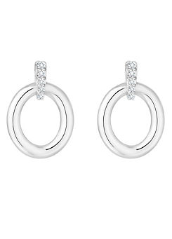 Simply Silver Sterling Silver 925 Polished Oval Link Drop Earrings