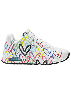 Skechers Heart Print Lace-Up Trainers