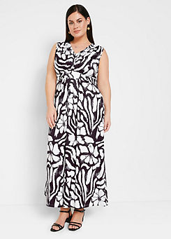 Sleeveless Animal Print Maxi Dress