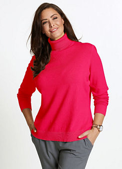 Smooth Knit Polo Neck Jumper