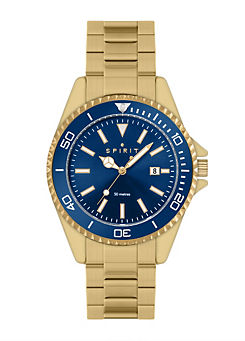 Spirit Gents Pale Polished Gold Stainless Steel Bracelet Watch