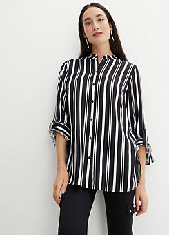 Stand-Up Collar Long Sleeve Blouse
