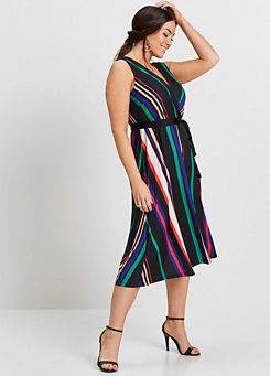 Stripy Wrap Dress