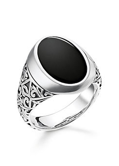 THOMAS SABO Black Onyx Signet Ring