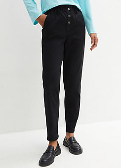 Tapered Cropped Cotton Trousers
