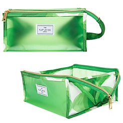 The Flat Lay Co. Vibey Green Frosted Jelly Open Flat Makeup Box Bag