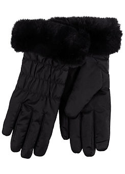 Totes Isotoner Black Padded SmarTouch™ Gloves