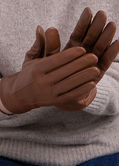 Totes Isotoner Ladies One Point SmarTouch™ Brown Suede Gloves