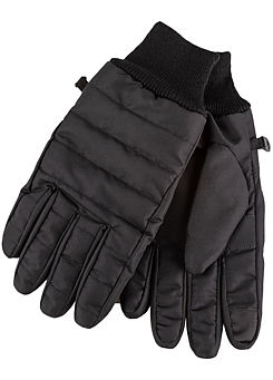 Totes Isotoner Mens Black Water Repellent Padded Gloves