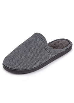 Totes Isotoner Men’s Charcoal Waffle Mule Slippers