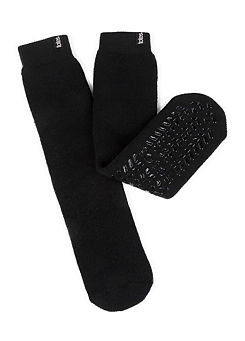 Totes Ladies Recycled Black 3.0 Tog Thermal Original Slipper Socks