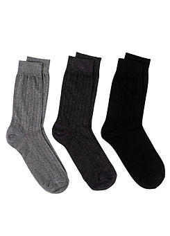 Totes Men’s Pack of 3 Italian Cotton Rich Ankle Socks