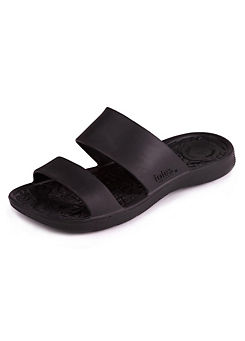 Totes SOLBOUNCE Ladies Double Strap Slider Sandals in Black