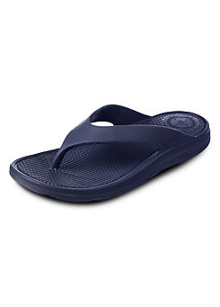 Totes SOLBOUNCE Ladies Toe Post Sandals in Navy