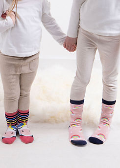 Totes Toasties Kids Original Slipper Socks Unicorn & Rainbow
