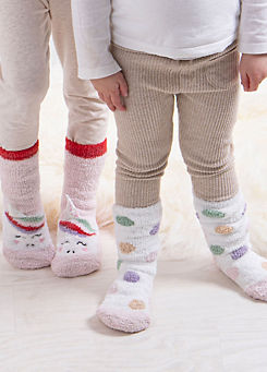 Totes Toasties Kids Unicorn & Dotty Super Soft Slipper Socks