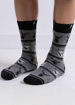 Totes Toasties Mens Christmas Stag Original Slipper Socks