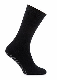 Totes Toasties Pair of Men’s Black Recycled Thermal Slipper Socks