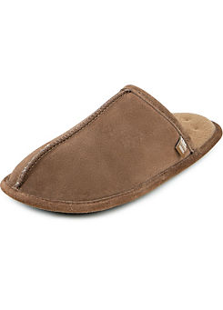 Totes ’Isotoner’ Men’s Real Suede Mule Slippers