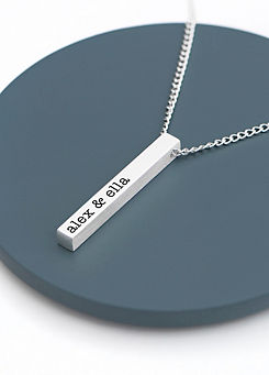 Treat Republic Personalised Men’s Solid Bar Necklace - Silver