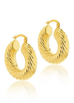 Tuscany Gold 9CT Yellow Gold Thick Twist Hoop Earrings