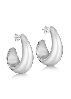 Tuscany Silver Sterling Silver Graduated Curl Electroform Earrings