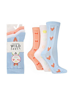 Wild Feet Ladies Pack of 3 Textured Knit Socks