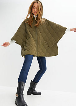 Zip Through Quilted Poncho