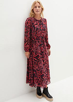 Patterned Belted Dress by bonprix