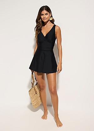 knee length dresses for ladies Kes-Vir incontinence Women's Swim Dress