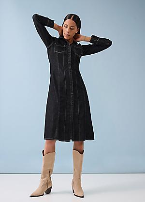 white christmas dresses Light Blue Denim Tunic Shirt Dress – Modora UK main image 1