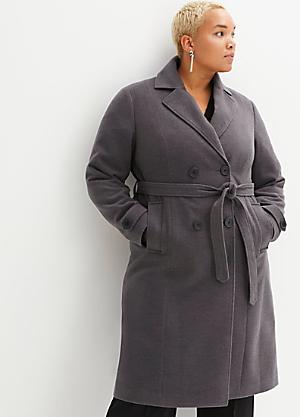 plus size belted pea coat