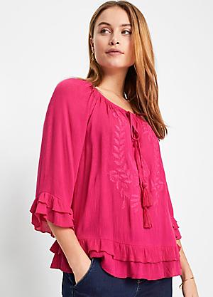 Embroidered Ruffle Hem Tunic by bonprix