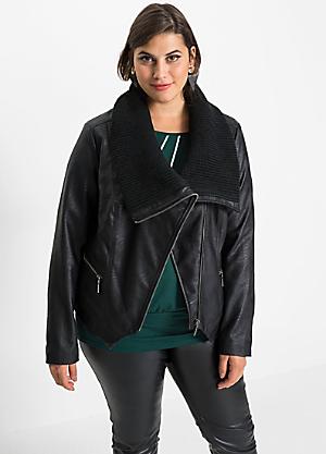 womens plus size faux leather jacket